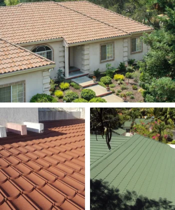 A collage of roofing tiles for homes at various points offers the best option for roofing solutions